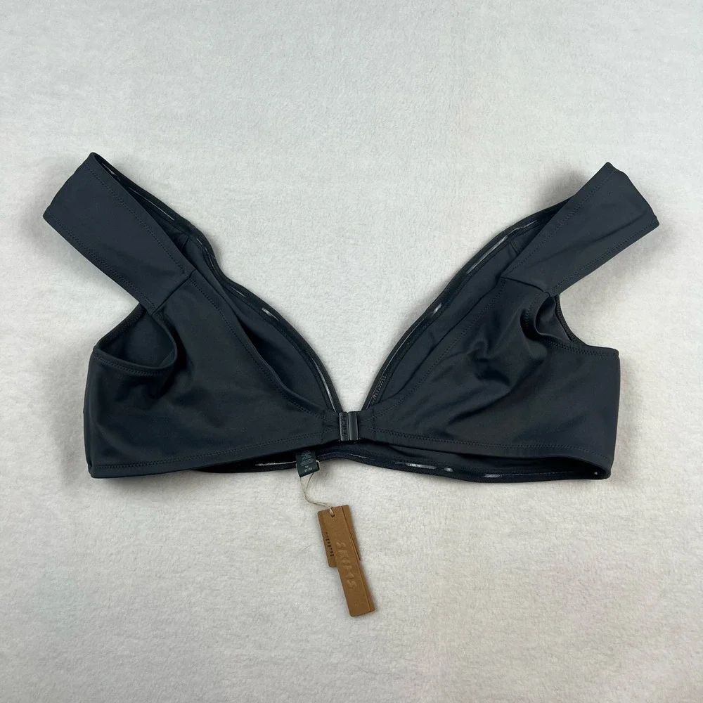 SKIMS Sculpting Swim Off Shoulder Top 3X Gunmetal NWT